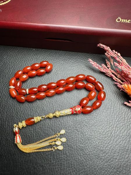 Kapsül Model Akik Doğal Taş Tesbih