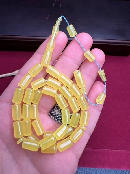 Kapsül Model Neon Sarı Renk Eski Alman Katalin Tesbih