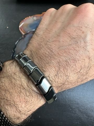 Hematit Taşı Lastikli Doğal Taş Bileklik