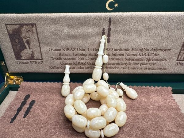 Osman Kiraz Usta İşçiliği Tek Kaya  Damla Kehribar Tesbih