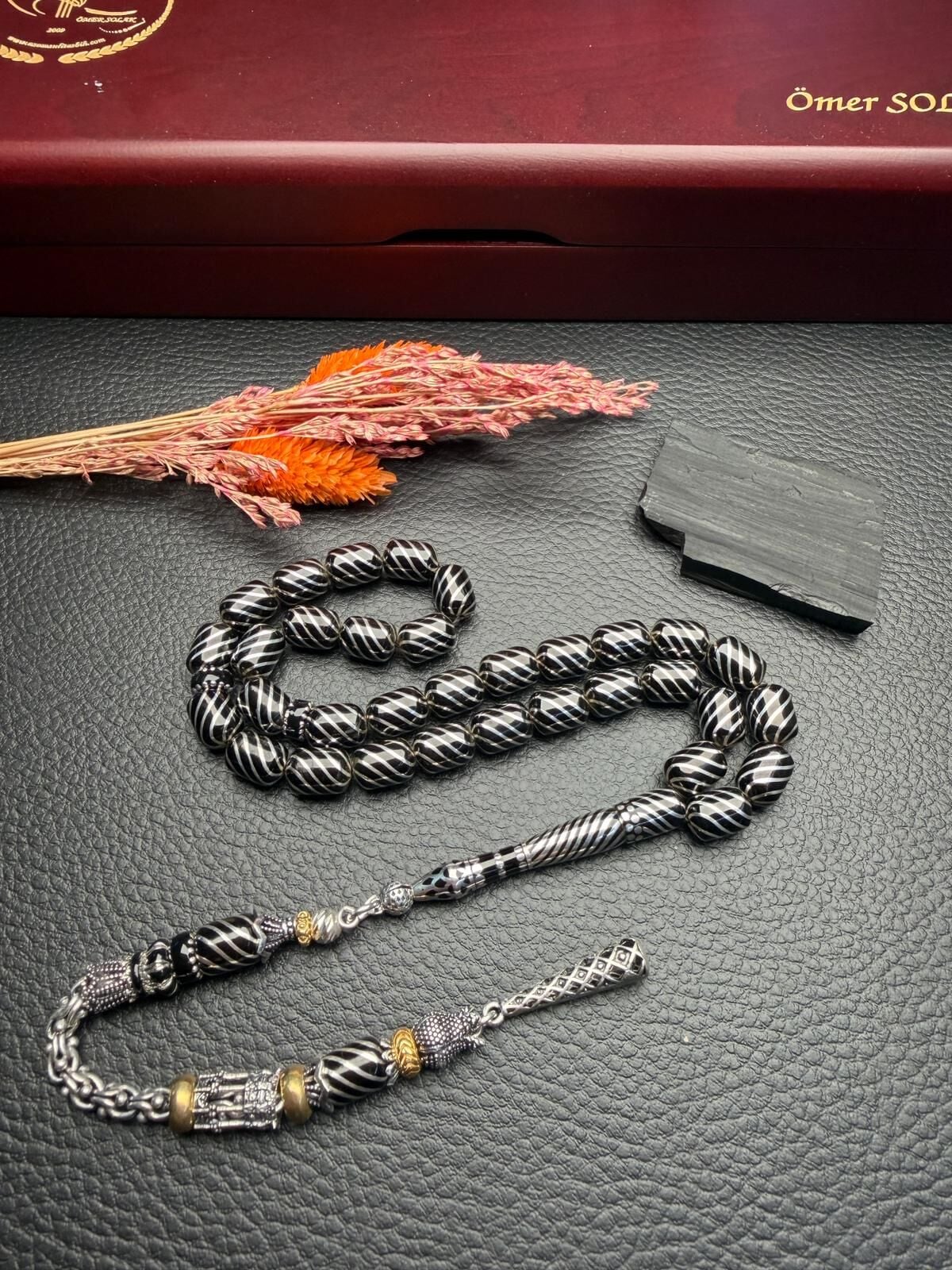 Kapsül Model Gümüş Yarma İşlemeli  Erzurum Oltutaşı Tesbih