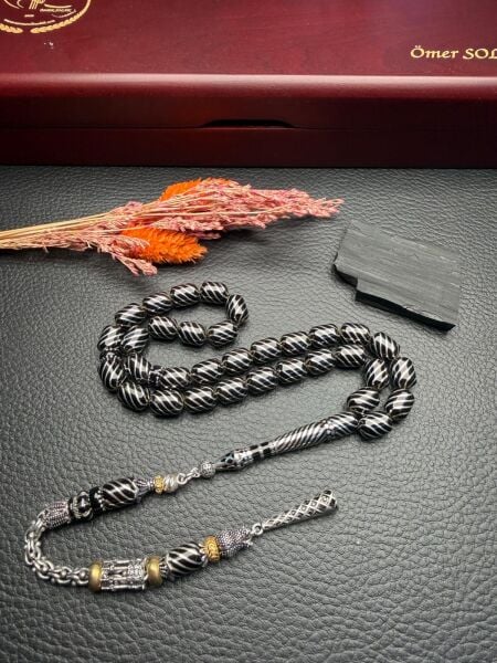 Kapsül Model Gümüş Yarma İşlemeli  Erzurum Oltutaşı Tesbih