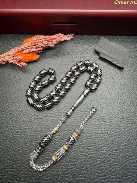 Kapsül Model Gümüş Yarma İşlemeli  Erzurum Oltutaşı Tesbih