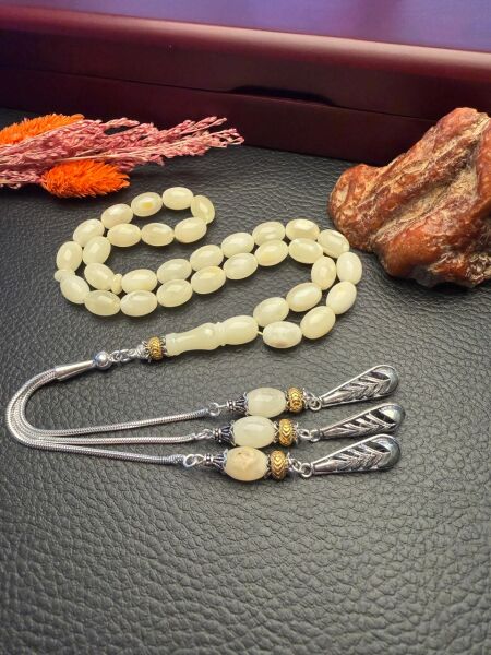 Badem Model Rus Kaya Damla Kehribar Tesbih