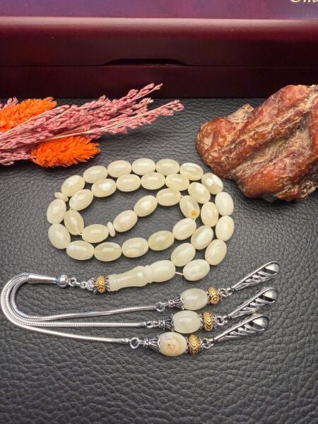 Badem Model Rus Kaya Damla Kehribar Tesbih