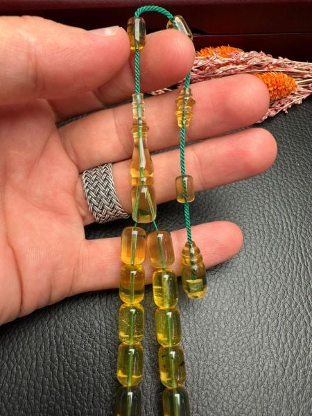 Umut Dinç Usta İşçiliği Tek Kaya  Dominik Damla Kehribar Tesbih