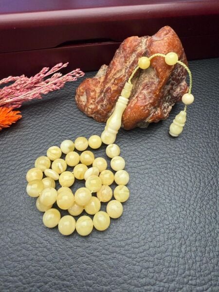 Rus Kaya Sistemli Damla Kehribar Tesbih