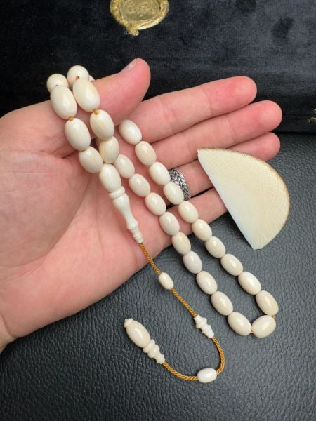 Umut Dinç Usta İşi Badem Model Sistemli Fildişi Tesbih