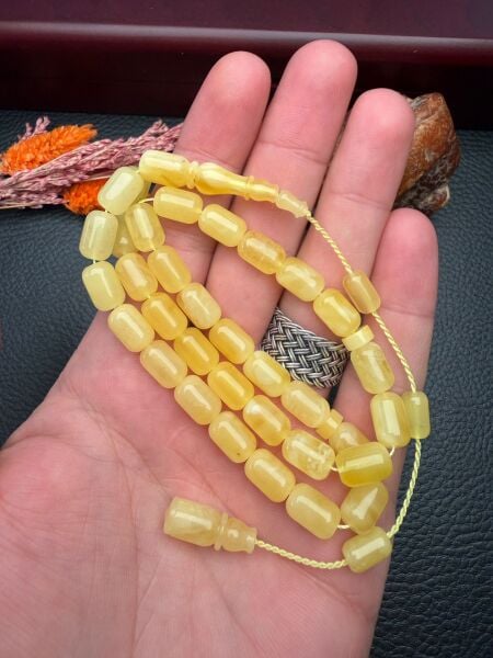 Rus Kaya Sistemli Damla Kehribar Tesbih