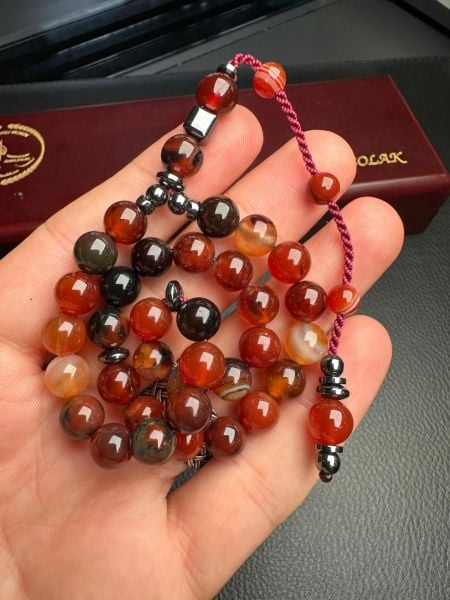 Küre Model Akik Doğal Taş Tesbih