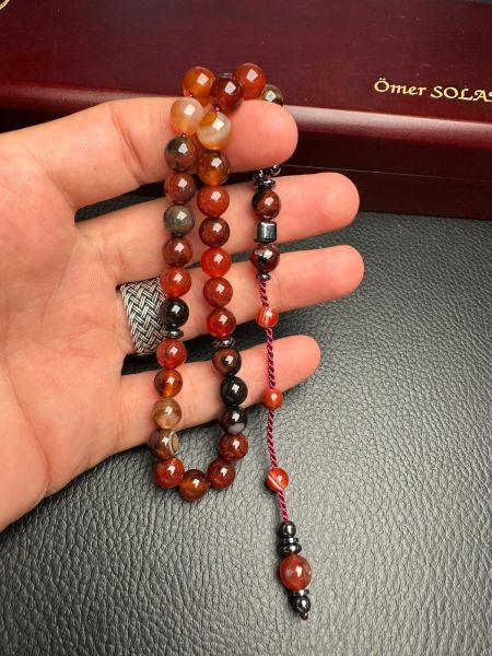 Küre Model Akik Doğal Taş Tesbih