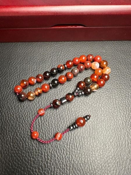 Küre Model Akik Doğal Taş Tesbih