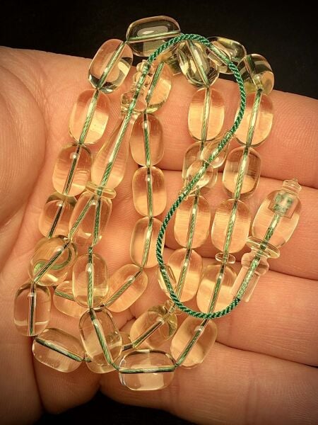 Şeffaf Kaya Damla Kehribar Tesbih