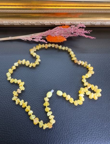 Damla Kehribar Klipsli Yetişkin Kolye