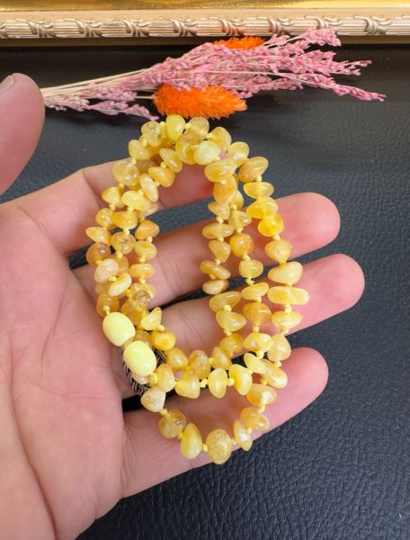 Damla Kehribar Klipsli Yetişkin Kolye