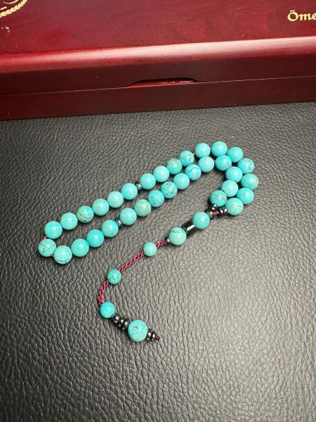 Küre Model Turkuaz Doğal Taş Tesbih