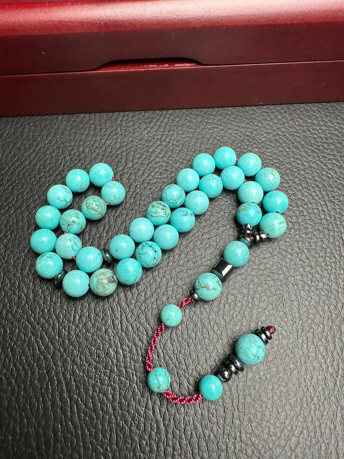 Küre Model Turkuaz Doğal Taş Tesbih