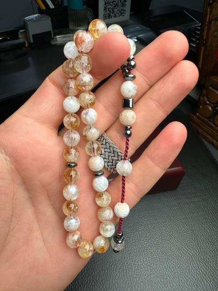 Küre Model Sitrin Doğal Taş Tesbih