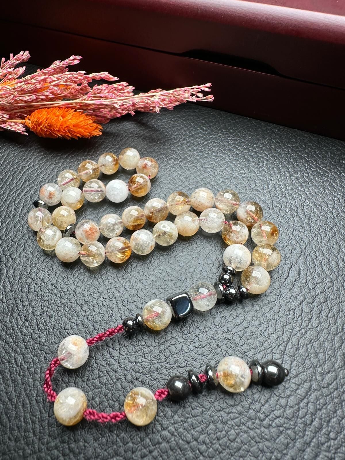 Küre Model Sitrin Doğal Taş Tesbih