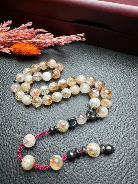 Küre Model Sitrin Doğal Taş Tesbih