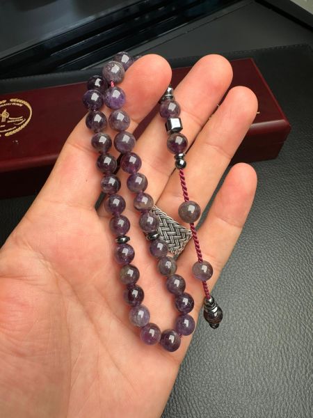 Küre Model Ametist Doğal Taş Tesbih