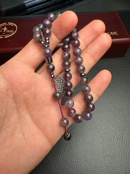 Küre Model Ametist Doğal Taş Tesbih