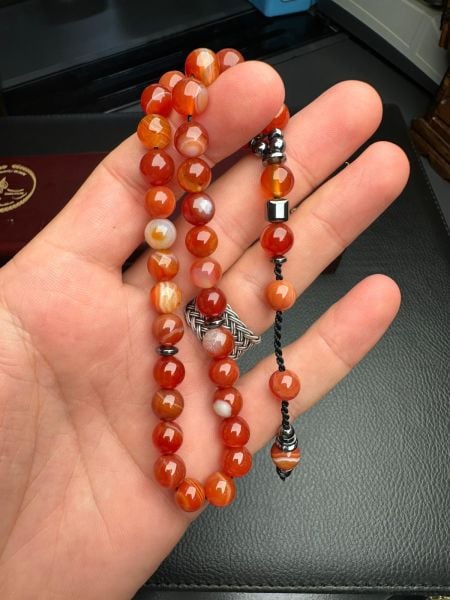 Küre Model  Hematit Dizayn Akik Doğal Taş Tesbih