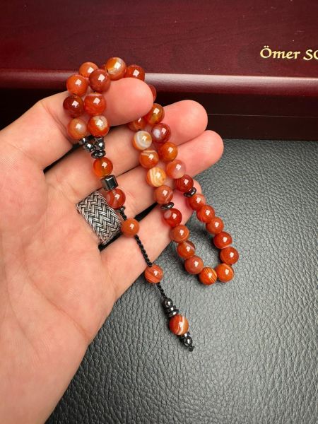 Küre Model Akik Doğal Taş Tesbih