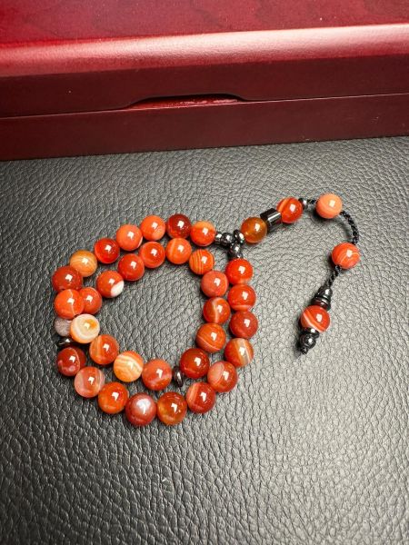 Küre Model Akik Doğal Taş Tesbih