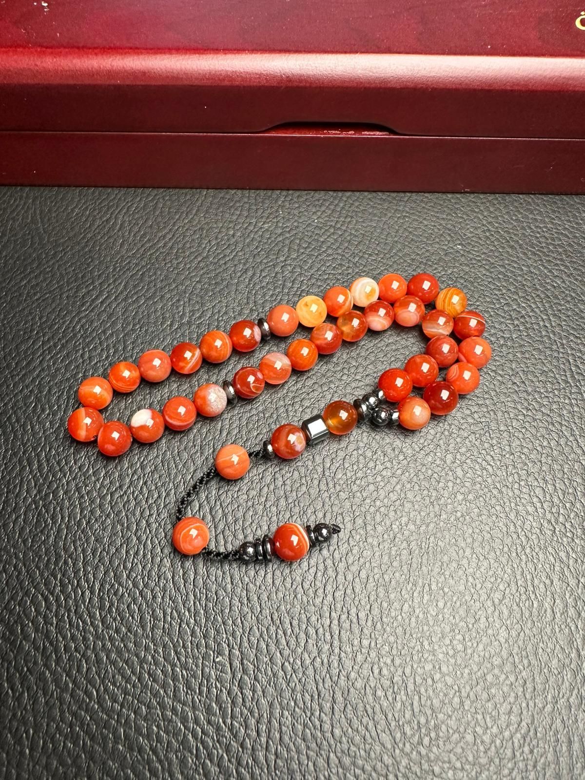 Küre Model  Hematit Dizayn Akik Doğal Taş Tesbih