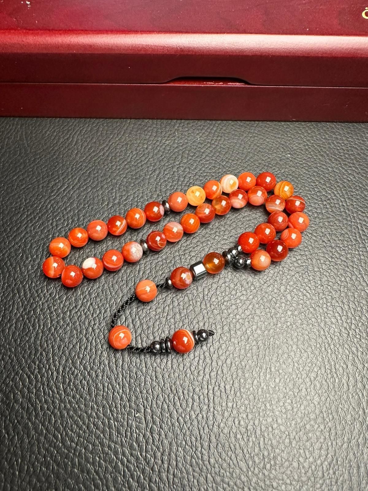 Küre Model Akik Doğal Taş Tesbih