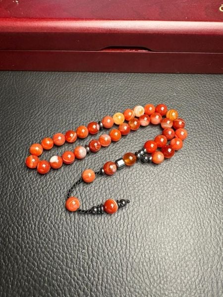 Küre Model Akik Doğal Taş Tesbih