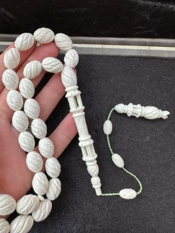 Beyzi Model Jumbo Boy Kalem İşçilikli Deve Kemiği Tesbih