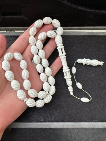 Beyzi Model Jumbo Boy Kalem İşçilikli Deve Kemiği Tesbih