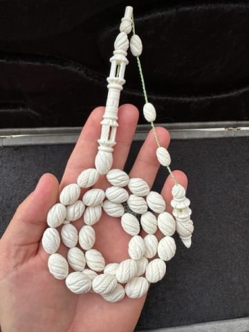 Beyzi Model Jumbo Boy Kalem İşçilikli Deve Kemiği Tesbih
