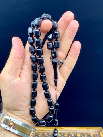 Kapsül Model Sade Erzurum Oltu Taşı Tesbih