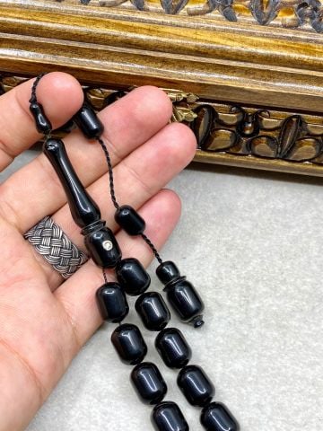 Kapsül Model Sade Erzurum Oltu Taşı Tesbih