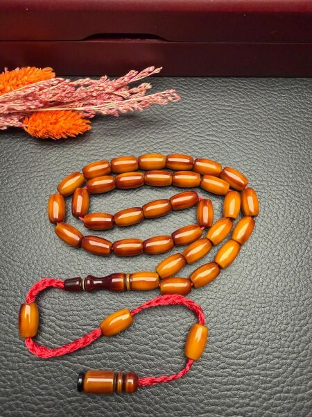 Tumba Model Çubuk Sıkma Kehribar Tesbih