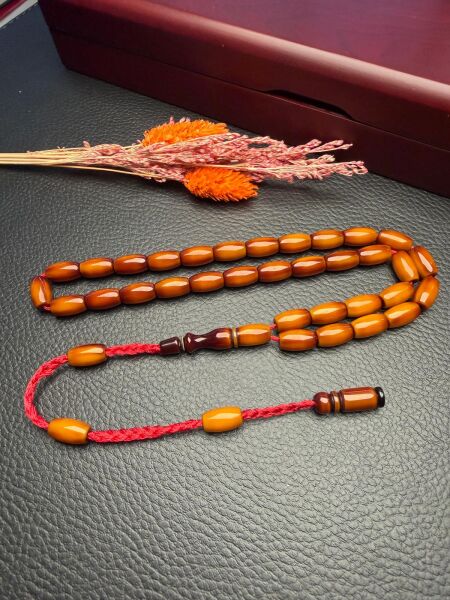 Tumba Model Çubuk Sıkma Kehribar Tesbih