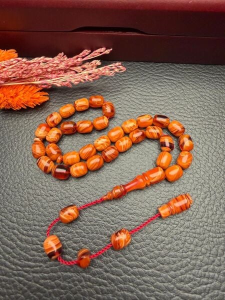 Küçük Boy Sıkma Kehribar Tesbih