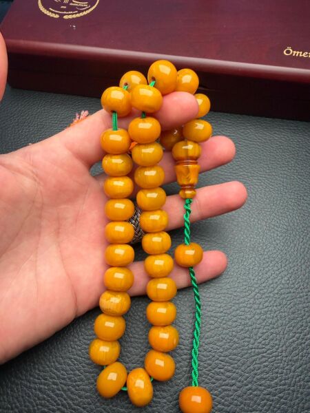 Büyük Boy Sıkma Kehribar Tesbih