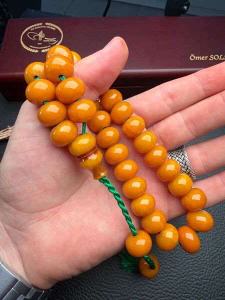 Büyük Boy Sıkma Kehribar Tesbih