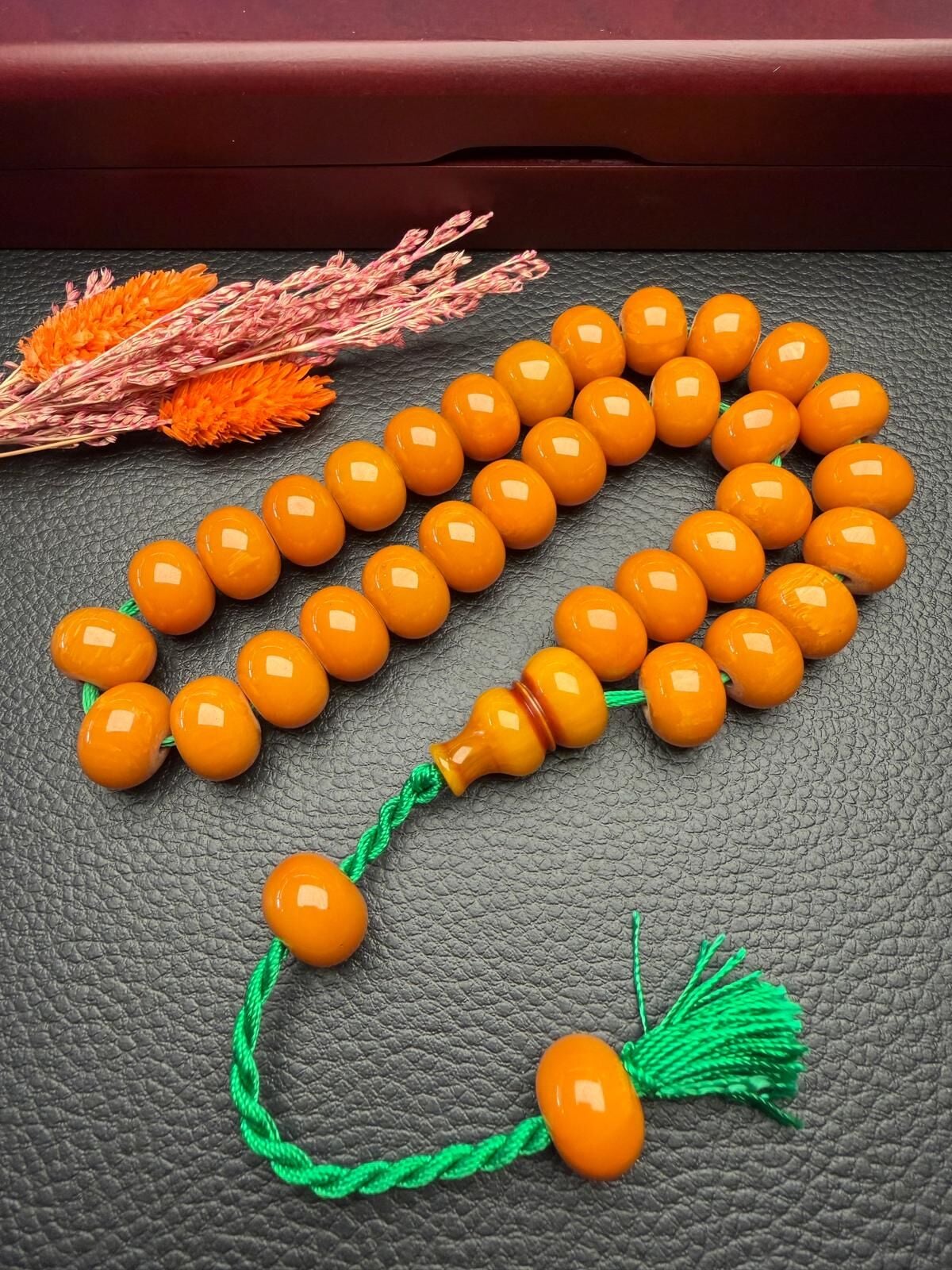 Büyük Boy Sıkma Kehribar Tesbih