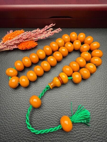 Büyük Boy Sıkma Kehribar Tesbih