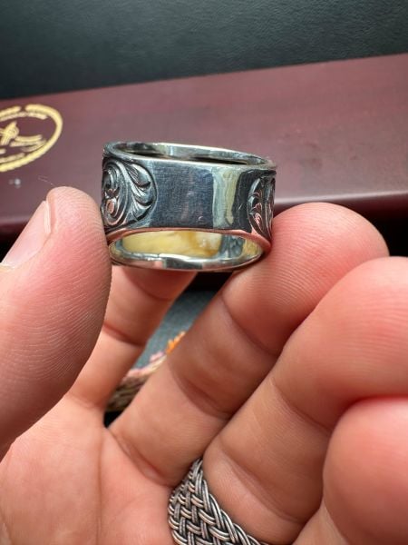 Özel Tasarım Osman Özpala El Yapımı Damla Kehribar Gümüş Yüzük