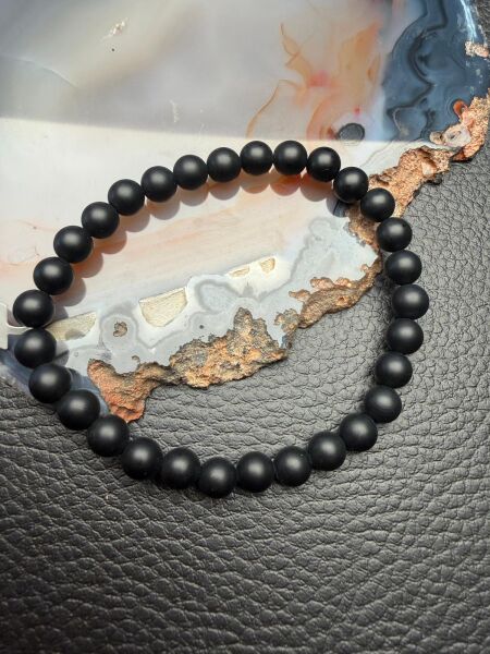 Küre Model Mat Oniks Doğaltaş Bileklik