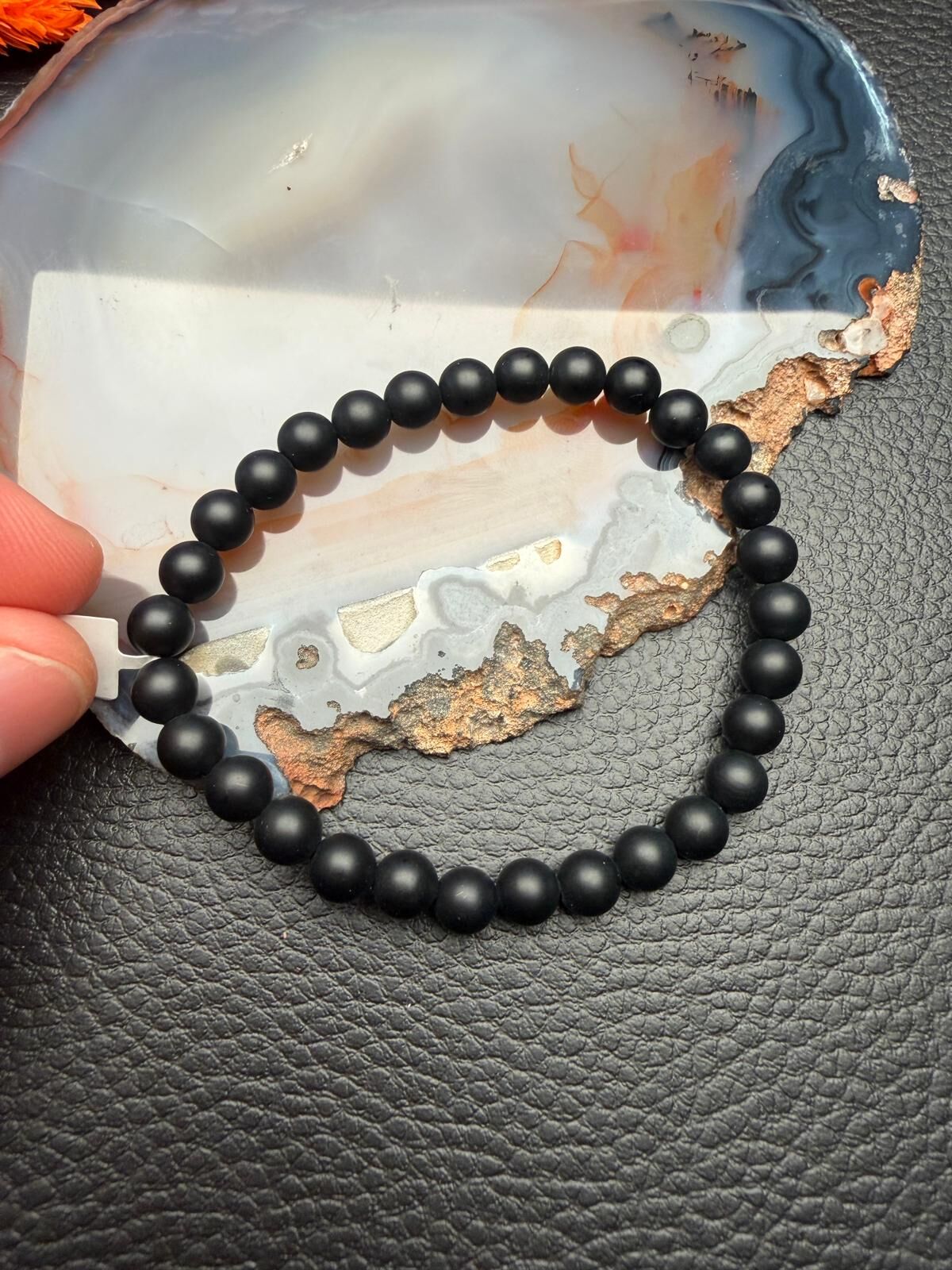 Küre Model Mat Oniks Doğaltaş Bileklik