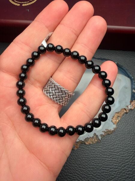 Küre Model Oniks Doğaltaş Bileklik