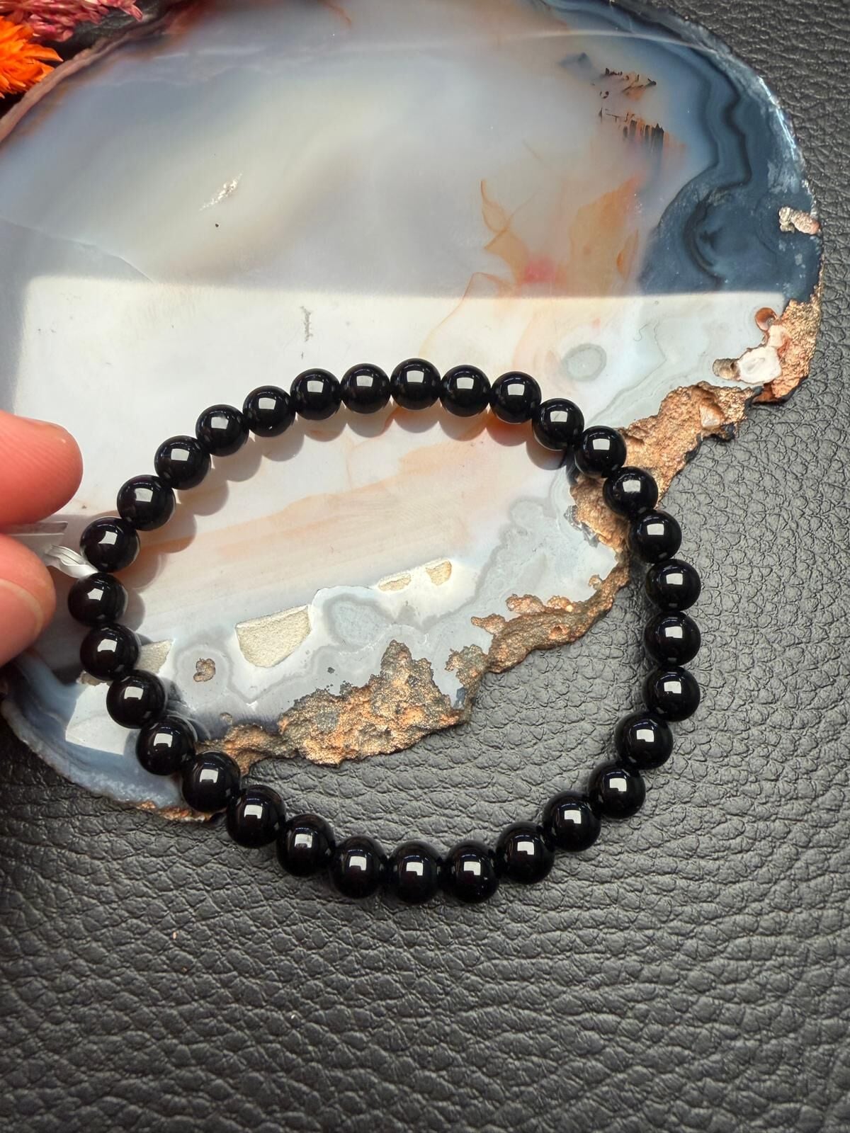 Küre Model Oniks Doğaltaş Bileklik