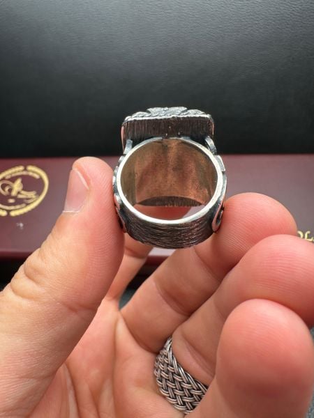 Özel Tasarım Osman Özpala El Yapımı Damla Kehribar Gümüş Yüzük